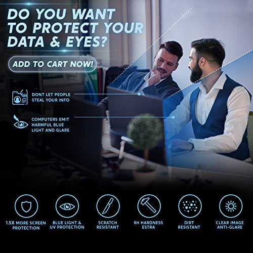 Akamai 20-22 Inch Acrylic Removable Monitor Privacy Screen - Lcd Blackout Security Filter - Desktop Computer Protector (20 Inch - 21.5 Inch - 22 Inch Diagonally Measured, Removable Acrylic) #TOP2