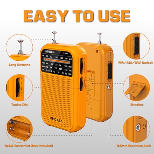 Xhdata D220 Portable Radio Am Fm Sw Shortwave Radio Receiver Pocket Radio thumb #3