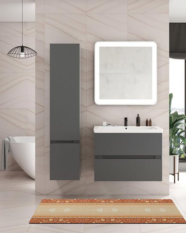 Miniatura 2 de Tapete bohemio para bañera, antideslizante, de secado rápido y absorbente, de tierra de diatomeas, para fregadero de cocina, lavable, diseño de