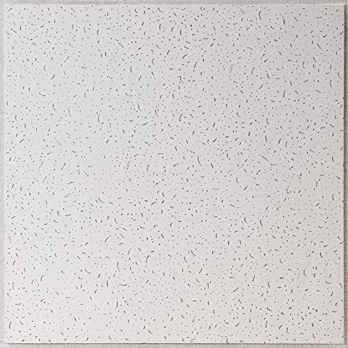 uDecor Iconic Petra Ceiling Tile 2x2 Tegular Box of 10 for Drop Ceiling Grids - Fire Resistance Class A Rated