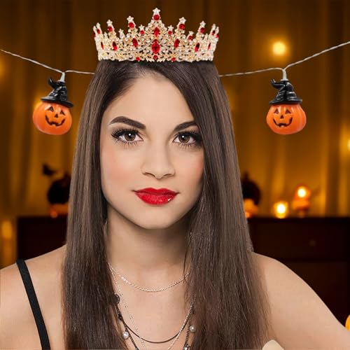 Image of Fesciory Birthday Crown for Women, Gold Plated Crystal Tiara with Sash | Sparkling Princess Queen Tiara, Adult Fit, Birthday, Wedding, Prom, Coming of Age Gifts & Halloween Costume Accessories