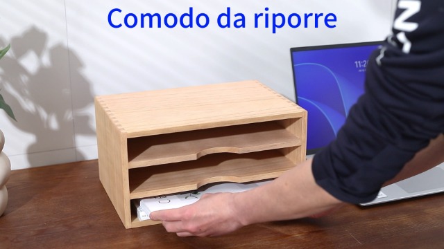 Organizzatore Da Scrivania In Legno KIRIGEN - 5 Scomparti Per Documenti, Lettere E Riviste - Foto 9