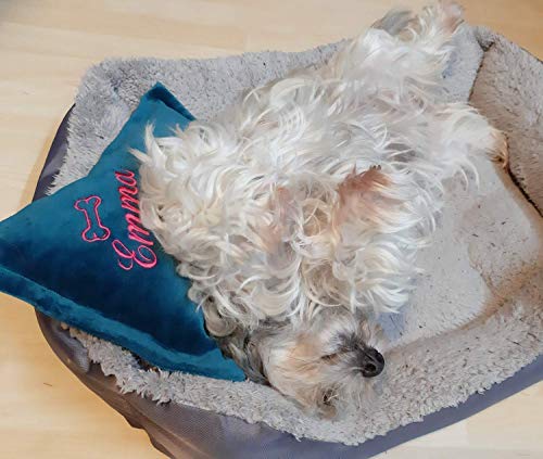 Personalisierte Hundekissen Handgefertigt bestickt 5 Farben Geschenk Hunde Kissen Baby Deco