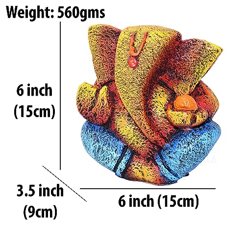 Ganesha Idol Shree Gajanand Ganpati Murti 6 inch Vinayak Poly Fibre Resin Statue for Home Temple, Living Room Decor, Office Desk, Festival Gifts (Blue) — photo — 5 of 9