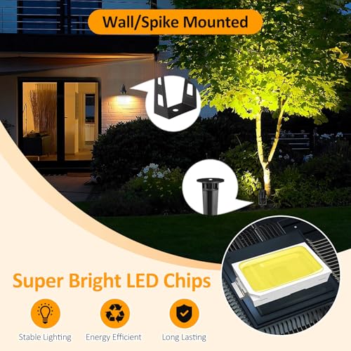 ECOWHO Garden Lights Mains, 27m 8-in-1 LED Outdoor Spotlights with Adapter, IP65 Waterproof Outdoor Spike Lights 12V Low Voltage Garden Lighting 2700K Electric Pathway Lighting for Lawn, Yard, Patio 3 ECOWHO Garden Lights Mains, 27m 8-in-1 LED Outdoor Spotlights with Adapter, IP65 Waterproof Outdoor Spike Lights 12V Low Voltage Garden Lighting 2700K Electric Pathway Lighting for Lawn, Yard, Patio - Image 3