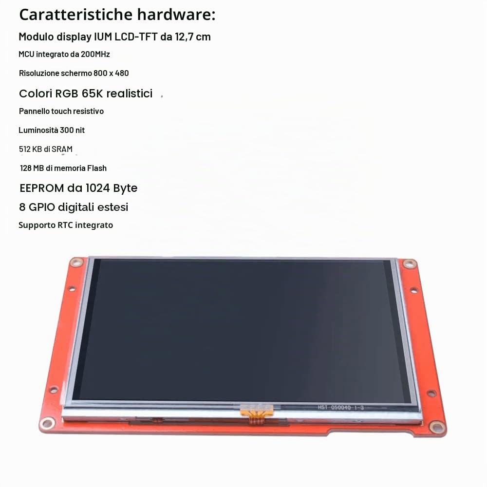 Nextion Intelligente Display 5" pollici Touch Screen Resistivo 800x480 Seriale LCD-TFT Modulo Display HMI Supporta Audio Video NX8048P050-011R