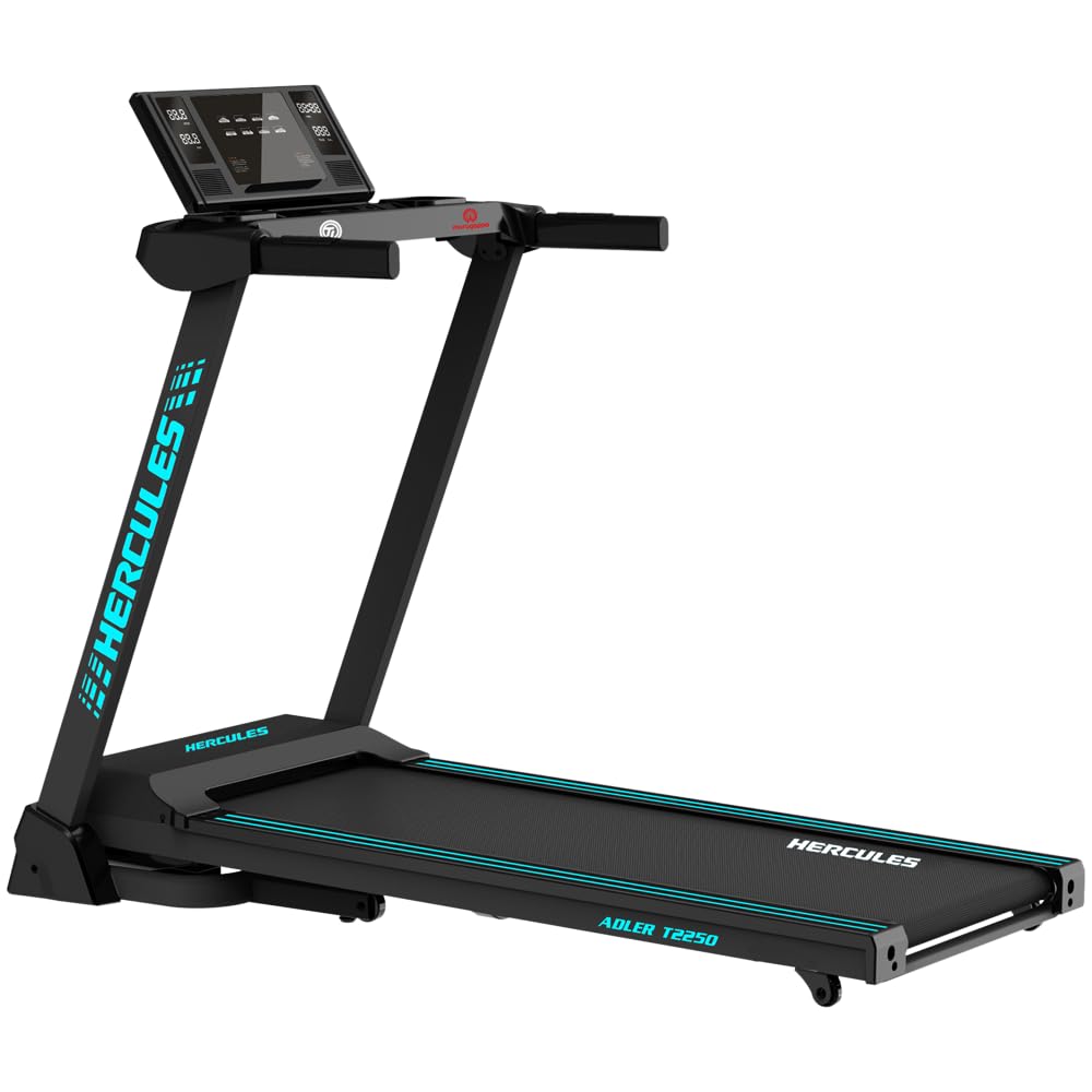 Hercules Fitness T2250 1.5/3.0 HP Peak BLDC Motorized Foldable Treadmill | 15 Level Auto Incline | Bluetooth MP3 Player Available | Max Speed 16 Km/Hr | Max User Weight 110 Kg-image-45