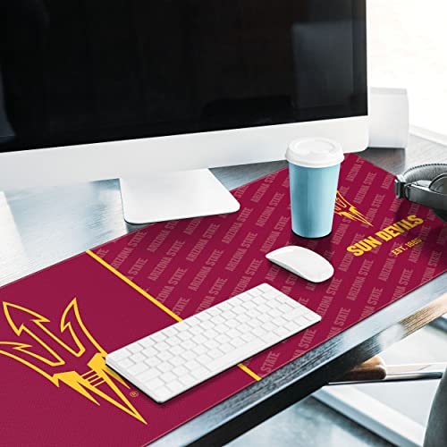 Image of YouTheFan NCAA Arizona State Sun Devils Logo Series Desk Pad | Water And Stain Resistant, Heavy-Duty Non-Slip Rubber Backing, Stitched Edge, Fits Under Mouse, Computer And Keyboard
