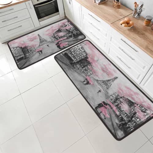 Küchenteppich Set 2 rutschfeste Maschinenwaschbare Küchenmatten Teppiche Set Mit...