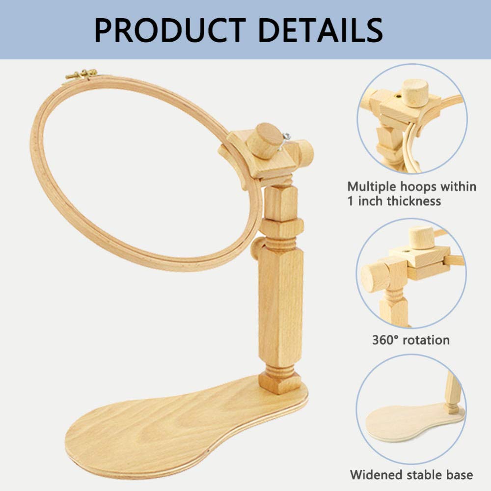Aros De Bordado De Madera Ring Wooden Embroidery Frame 360 ​​Degree Rotating Ring Frame Adjustable Sewing Tool Diy