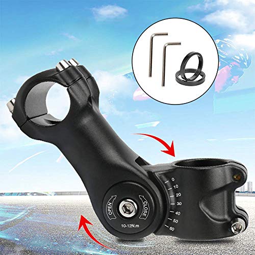 HOOMAGIC Potencia 31.8mm 110 mm Vástago de Manillar para Bicicletas ±60° Regulable Vástago de Bicicleta para Bicicleta de Montaña, Bicicleta de Carretera