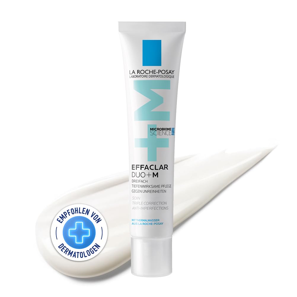 La Roche Posay Anti-Akne Gesichtscreme, Dreifach tiefenwirksame Pflege gegen Pickel, Mitesser und Unreinheiten, Mit Anti-Rückfall-Effekt, Mit Niacinamid, Phylobioma und Procerad, Effaclar Duo+M, 40 ml
