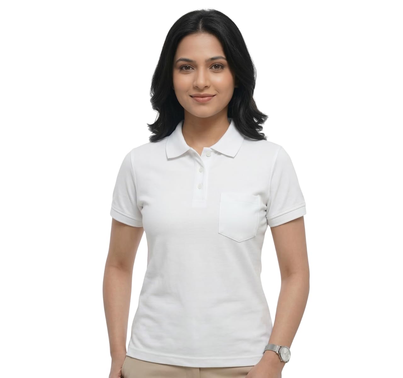 hac hot and cold Brand Women's Polo Collar Neck Half Sleeve Plain Tshirt Pack of 1-picture-19