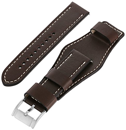 Fossil Unisex 22mm Leather Interchangeable Watch Band Strap in Dark Brown