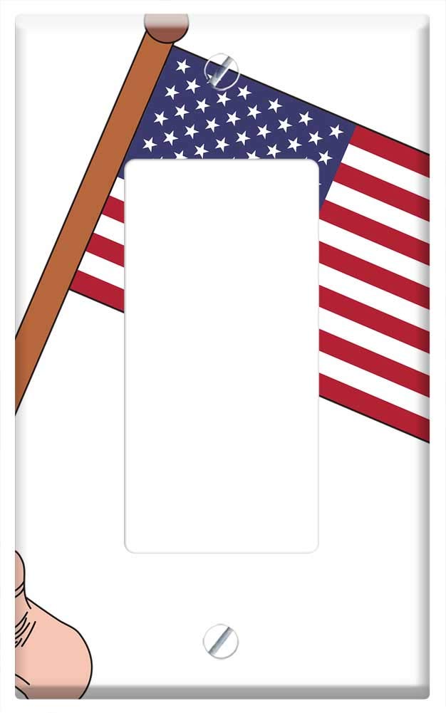 Switch Plate Single Rocker/GFCI - Flag Usa America United States