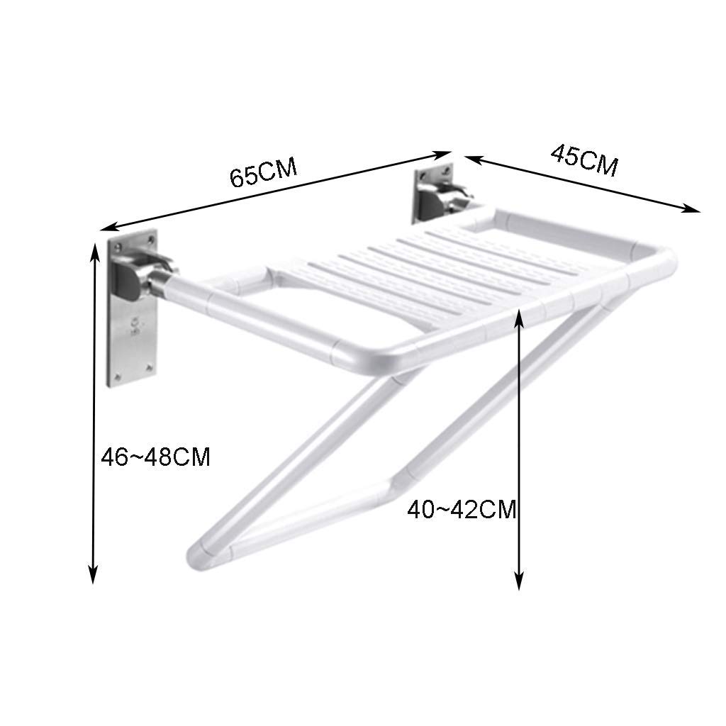 Taburetes de baño,Silla de Ducha Plegable | Asiento de Taburete de Seguridad para bañera de baño montado en la Pared | Carga Resistente de 550 Libras | Antideslizante de Acero INOX