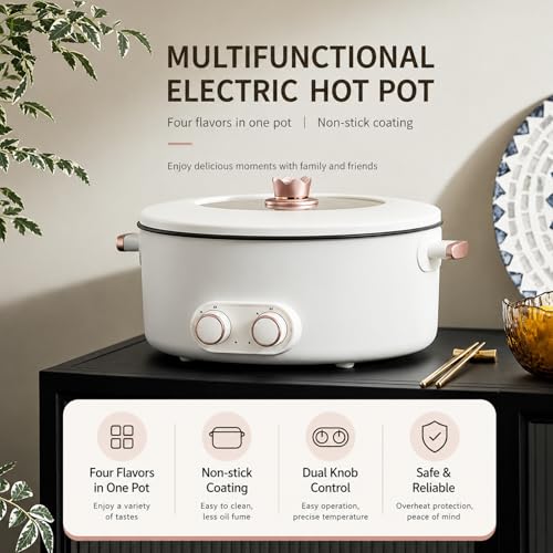 Marmite électrique 4 compartiments 6L hot pot multifonction 2000W - 3