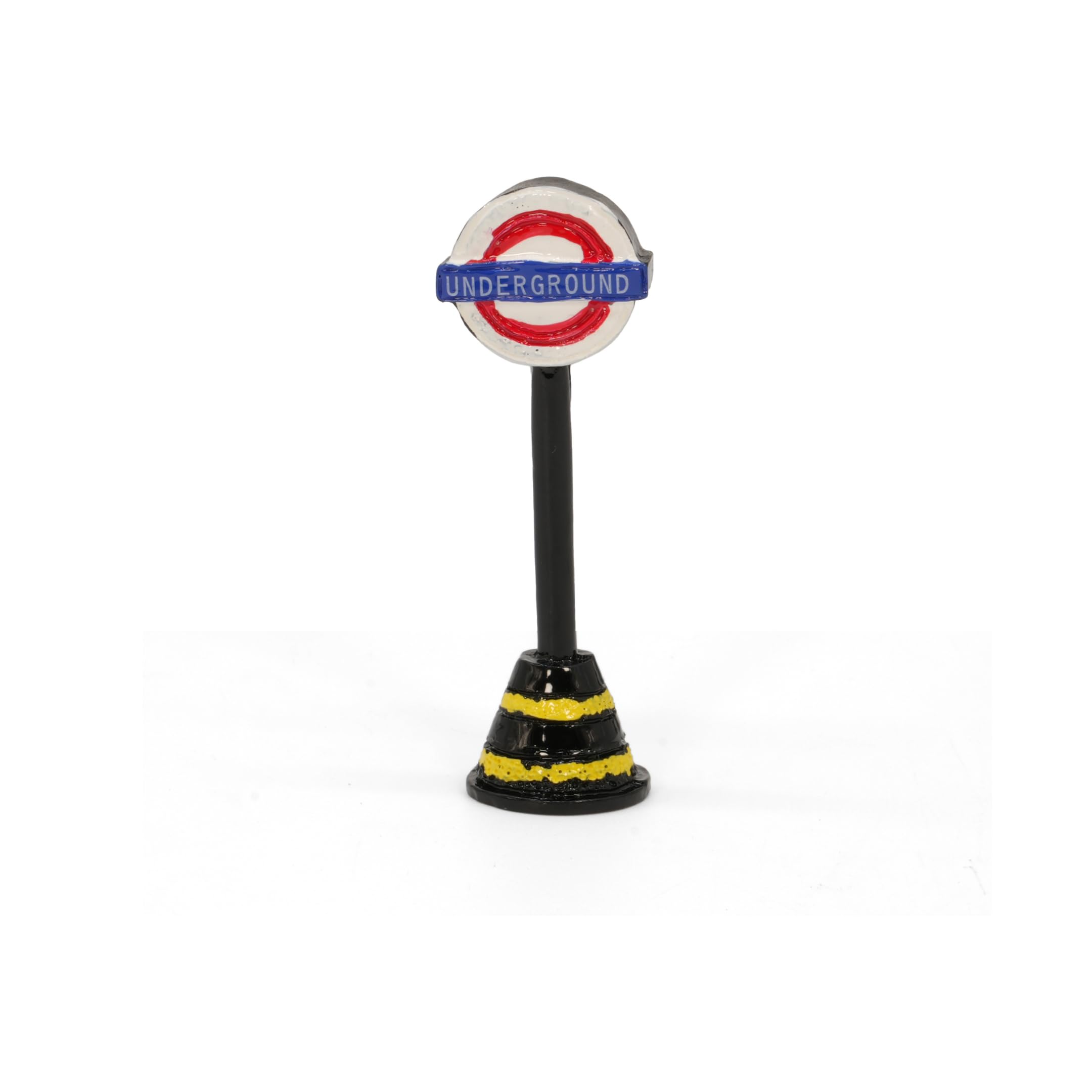 Tropical Glass Mini Underground Sign Figurine, H: 6.1 cm London Tube Sign Miniature for Terrariums, Dioramas and Model Scenery