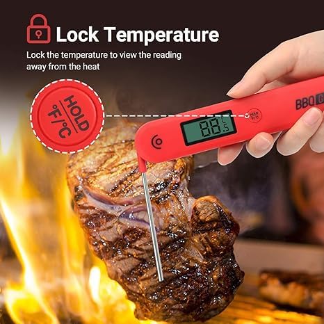 spancare_pharmaceuticals Digital Meat Thermometer, BG-HH1C Instant Read Cooking Food Thermometer with Foldable Probe.