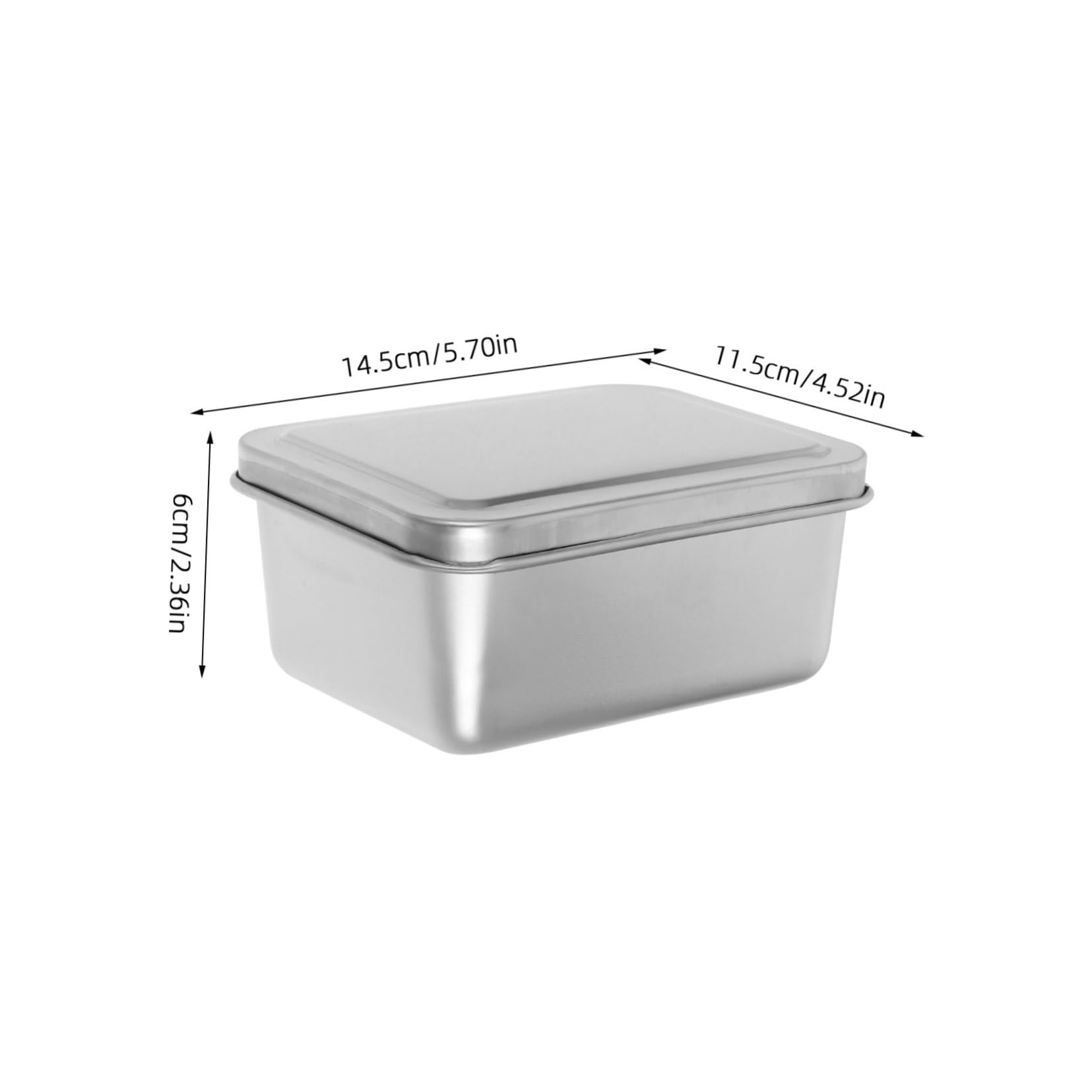 Cabilock 2pcs Rectangular Metal Baking Oven Tray With Lid Kitchen Food Storage Container Bread Toast Box Snacks Baking Tray Party Cake Pan