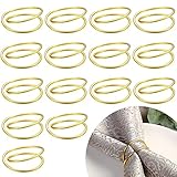 15 Pieces Gold Napkin Rings Metal Spiral Napkin Rings Buckles Alloy Napkin Holder Ring for Weddings...