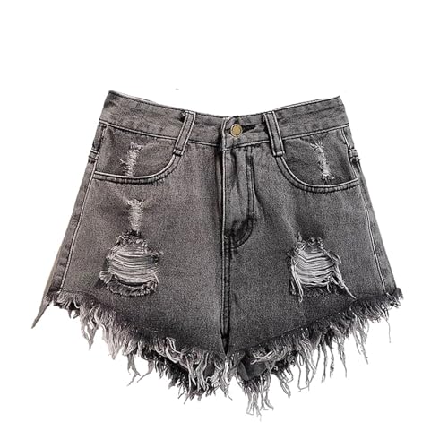 Short en jean troué femme taille haute pantalon court denim été décontracté