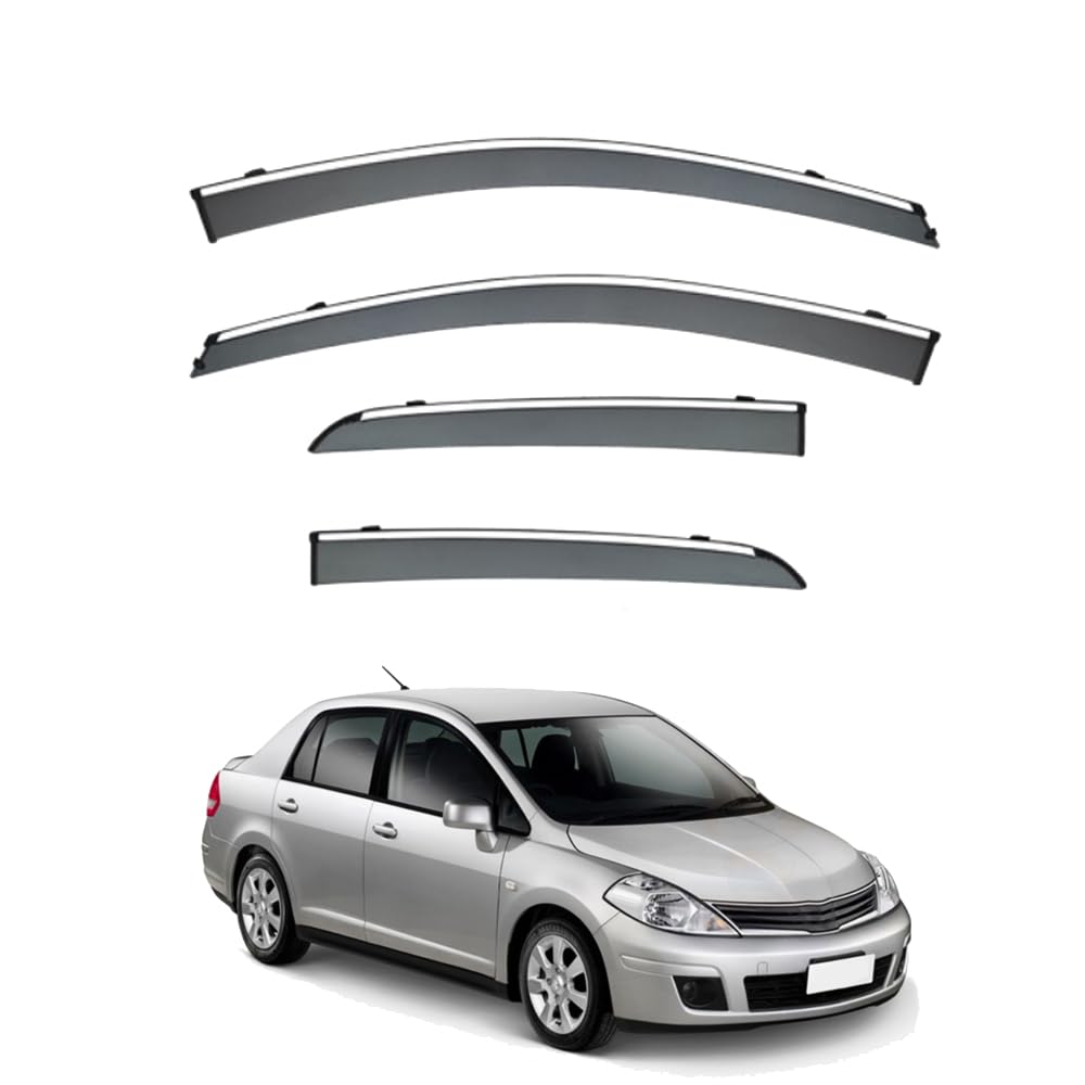 Qoemrhelt Normal 4Pc Set In-Channel Wind Deflectors, For Nissan Tiida Sedan (C11) 2004-2010 Window Visors Rain Guards Vent Visors Rain & Sun Protection,Car Accessories
