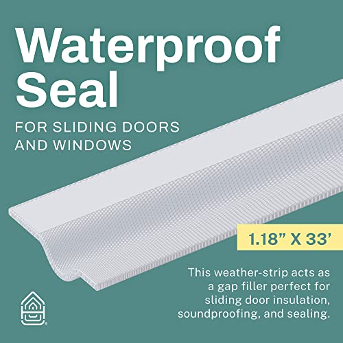 396 Inch Weather Stripping Window Door Seal Strip 33 Feet Self Stick Weatherstrip Gap Draft Blocker, White #TOP2