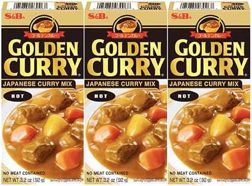 S&B Japanese Golden Curry Mix Hot 92g - Pack of 3, by Food Sanctuary