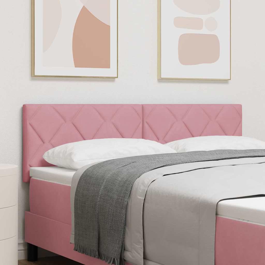Testiera per Letto 160 cm in Velluto Rosa Regolabile