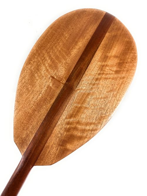 Tikimaster Blonde Curly Koa Outrigger Paddle 60 inch Steersman - Made in Hawaii | #koa7276