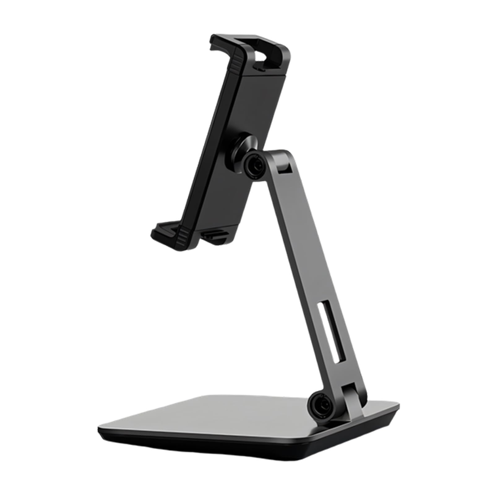 Zusammenklappbarer Aluminium-Tablet-Ständer mit 360-Grad-Drehung und sicherer Klemme für Heimbüros oder Arbeitszimmer, Schreibtischhalterung