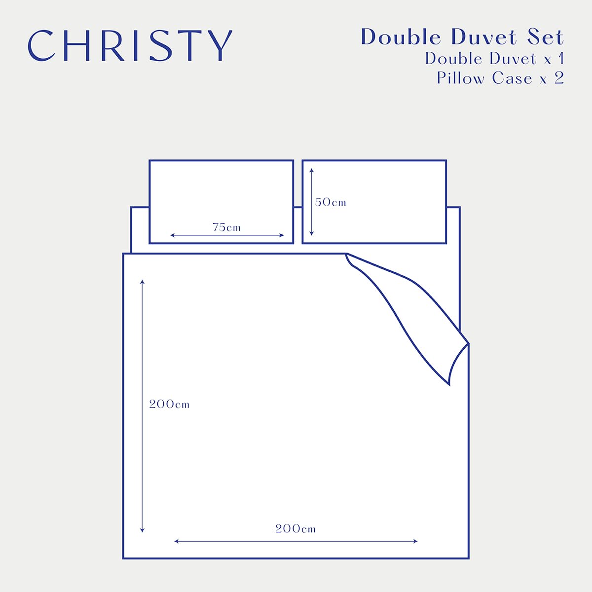 Christy 200TC Organic Double Duvet Cover Set, Sage - Image 4