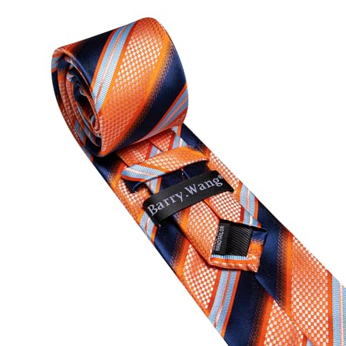 Image of Barry.Wang Mens Tie Set Plaid Check Neckties Formal Business Wedding Luxury Pocket Square Cufflinks