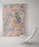 the carpet Collin Moderner Wohnzimmer Teppich im Vintage Look, seidige Optik, farbenfroh, eleganter Glanz, modisch, Orientalisch, Bunt, 133 x 190 cm