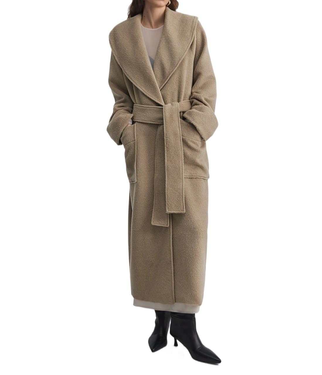 Womens Fashion Trench Outwear Spring Wool Trench Coat Jacket Coat
