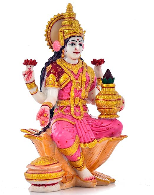 Image of Handicraft Polyresin Marble dust Laxmi Ji Murti forbest for Diwali Decor Pooja Room I Home Temple Decoration Items I god Idols I Statue I God Idols I (Size :: 7 x 4 Inche)