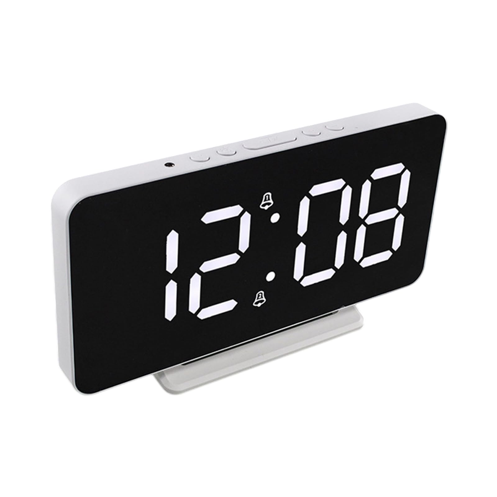 Kalttoy Alarm Clock Large LED Screen Shows Time Date Temperature Customizable Brightness Double Alarms Snooze Power Alarm Clock