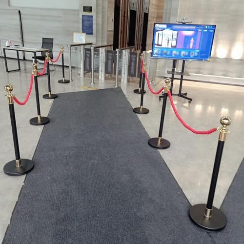 Corde de stanchion en nylon rouge 500cm aux finitions dorées luxe