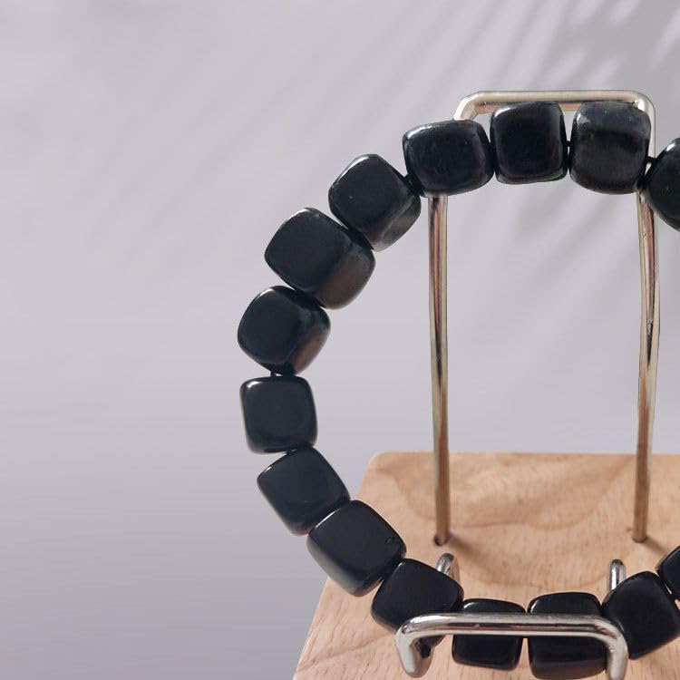 Shungite Stones Sugar Cube Beads Bracelet Chakra Balance - Handcrafted Jewelry - Healing Crystal Protection Bracelet- Crystal Spiritual Accessory - Image 6