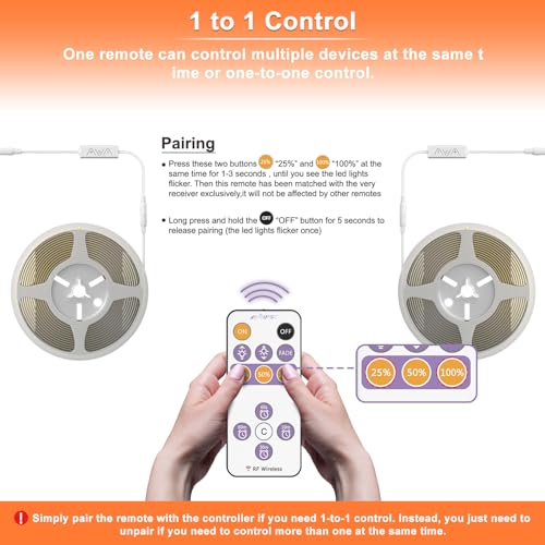 Tira LED MIWISE COB 10m 6000K Dimmable con Control Remoto miniatura 6