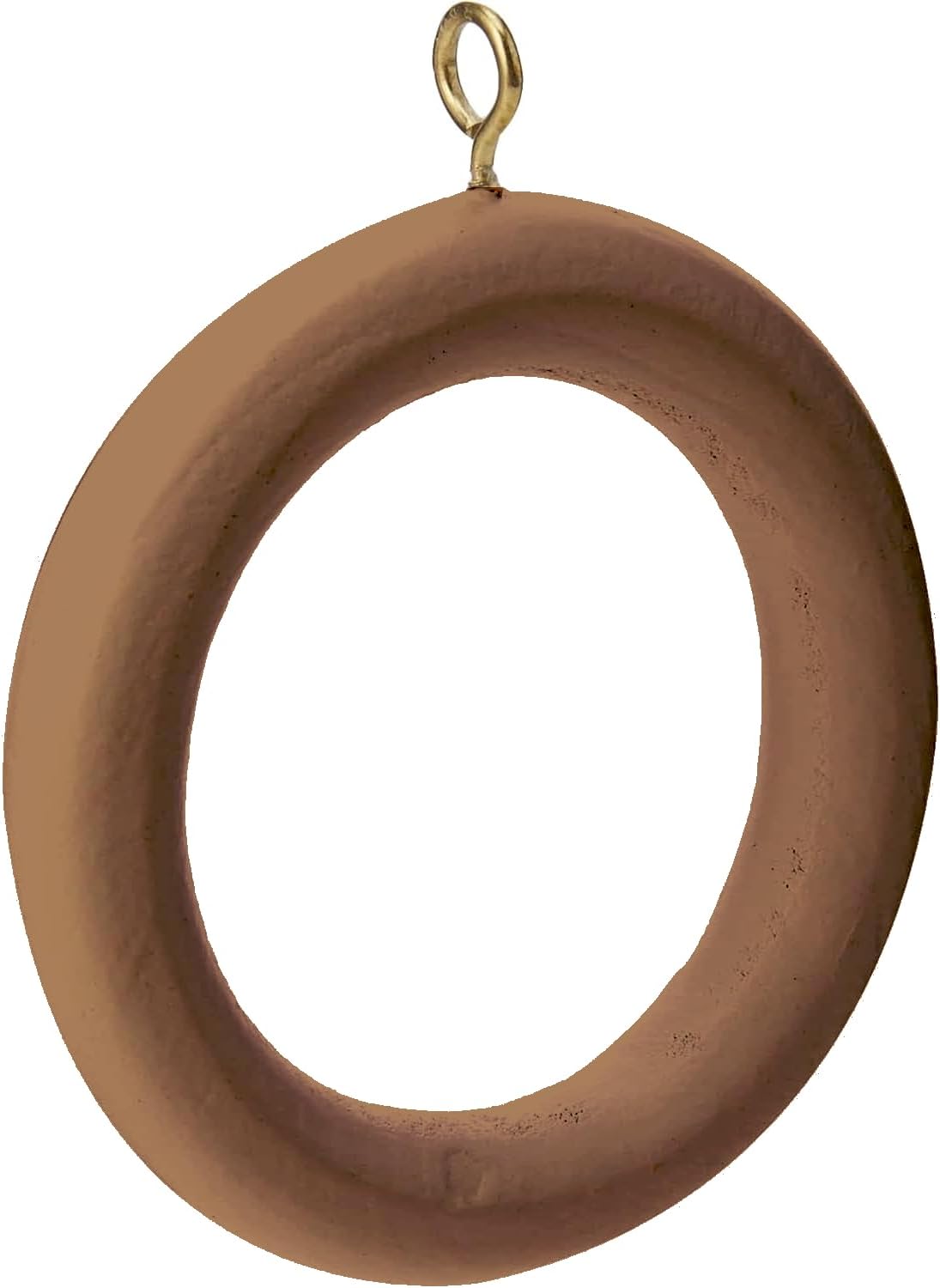 Merriway BH05767 (24 Pcs) Wooden Curtain Drapery Pole Rod Rings with Screw Eye, Inner 45mm (1.3/4 inch) Outer Diameter 64mm (2.1/2 inch) Medium Brown - Pack of 24 Pieces