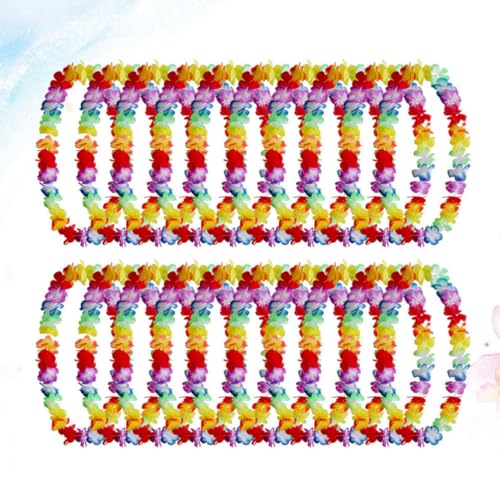Collares hawaianos de tela pack de 20 piezas multicolor para fiestas de cumpleaños y luau 7