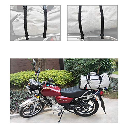 Ayaport Motorcycle Luggage Straps Adjustable Pack Stretch Straps 12'' -42'' Black/Reflective for Securing Loads to Motorcycles/Bikes etc. 4Pack3