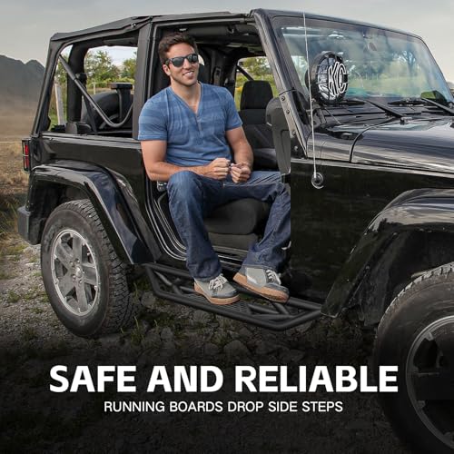 Estribos para Jeep Wrangler JK 2007-2018, acero negro miniatura 3