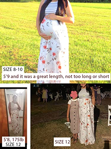 Simplee Women's 2023 Summer Striped Floral Maxi Dresses Sleeveless Casual Loose Maxi Dress For Women Tank Top Patchwork Long Dress With Pockets #TOP5