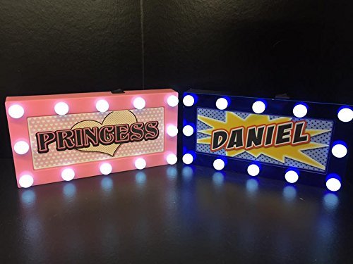 ISABELLA Childrens LED Personalised Name In Lights room Sign