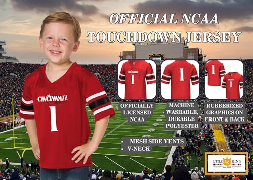 Image of Little King NCAA Toddler-Touchdown Pass-Team Football Jersey-Sizes 2T 3T 4T 6