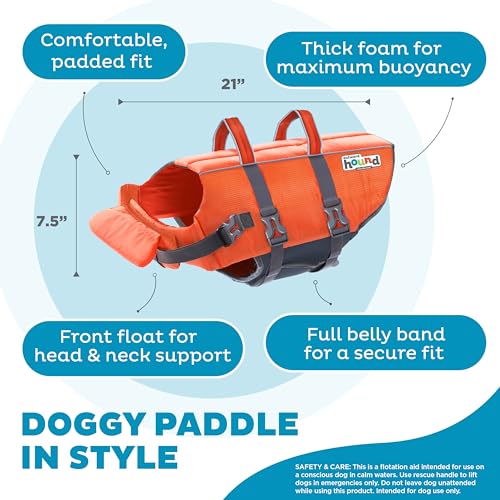 image for Outward Hound Granby Splash Dog Life Jacket, High-Buoyancy Dog Life Ve