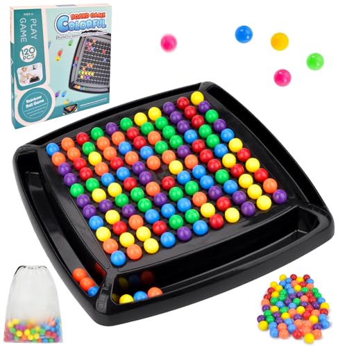 Pipihome Logik Spiele, Reaktionsspiel, Schachbrett Doppelduell für Erwachsene Kinder, 120 Stück Brettspiel Kugeln, Elimination Brettspiel